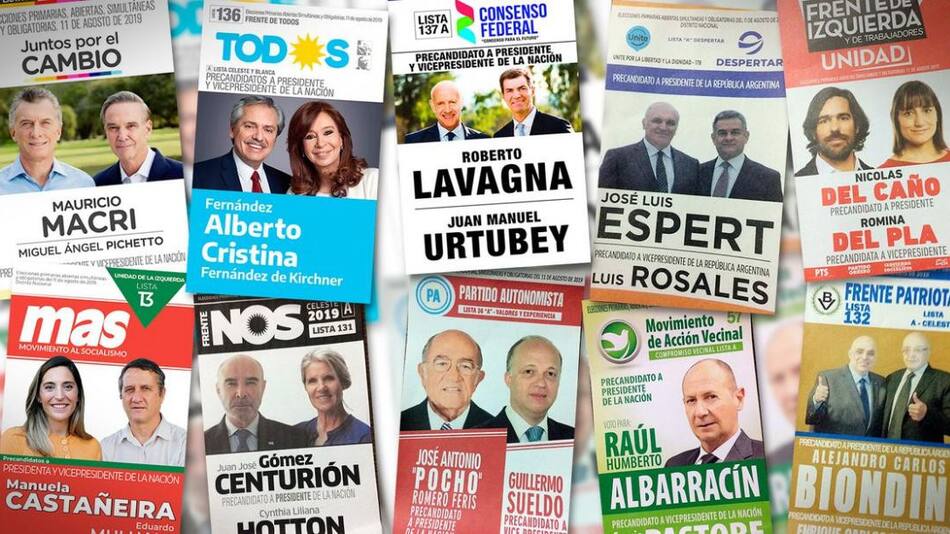 Boletas de partidos políticos en las elecciones 2019