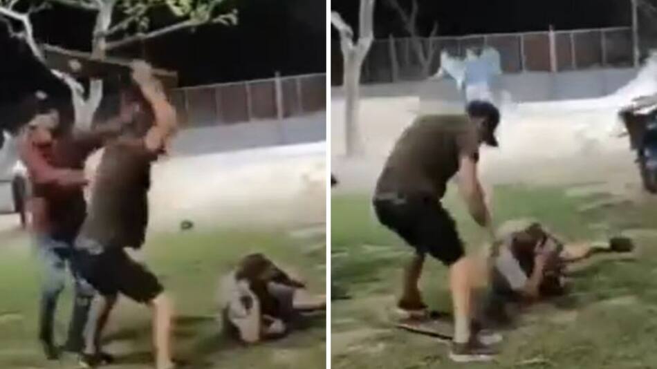 El salvaje ataque de una patota en Bragado. Foto: captura de video.