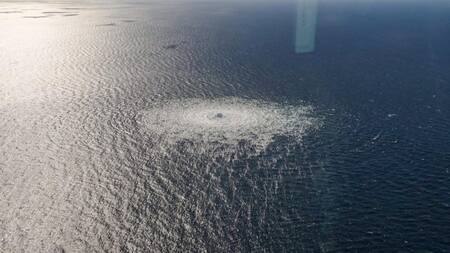 Fuga de gas sobre el mar Báltico. Foto: REUTERS