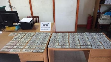 Dólares secuestrados por Gendarmería, NA