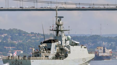 Buque HMS Trent, enviado por Reino Unido a Guyana. Foto: Reuters.