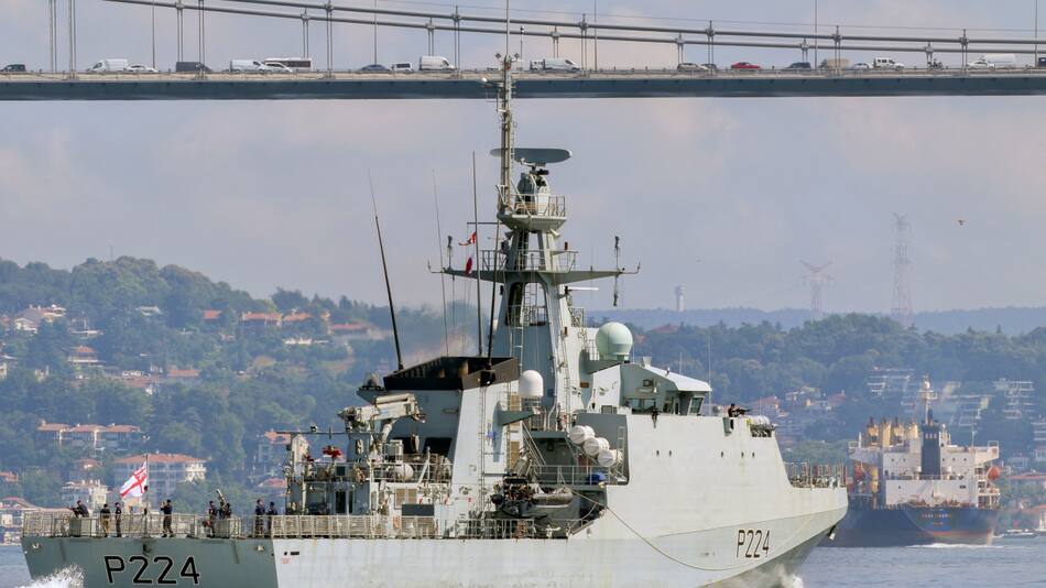 Buque HMS Trent, enviado por Reino Unido a Guyana. Foto: Reuters.