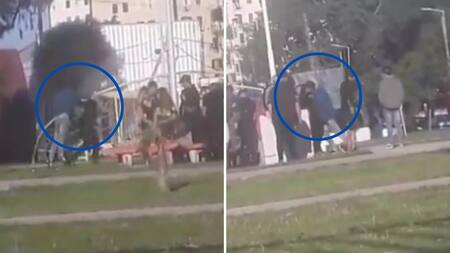 La pelea que terminó con la muerte de un joven de 18 años en Sarandí. Foto: captura de video.