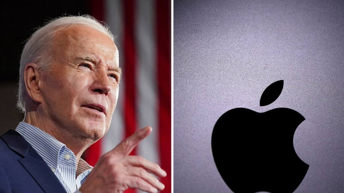 Joe Biden; Apple. Foto: Reuters.