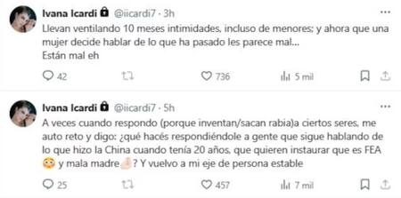 Posteo de Ivana Icardi en defensa de la China Suárez.