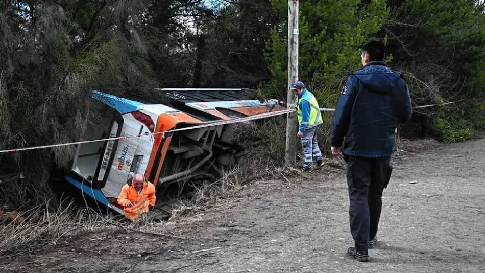 Accidente de micro en Bariloche.