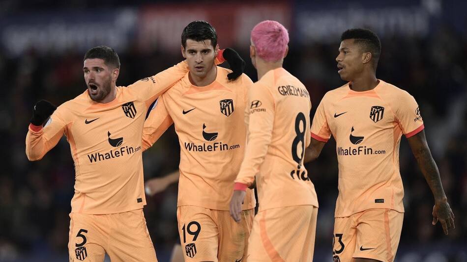 Festejo de De Paul para el Atlético Madrid por Copa del Rey. Foto: REUTERS.