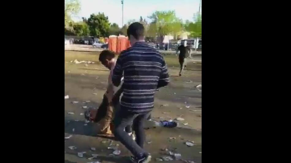 Golpiza a indigente, video