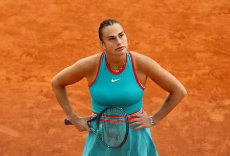 Aryna Sabalenka en Roland Garros. Foto: REUTERS.