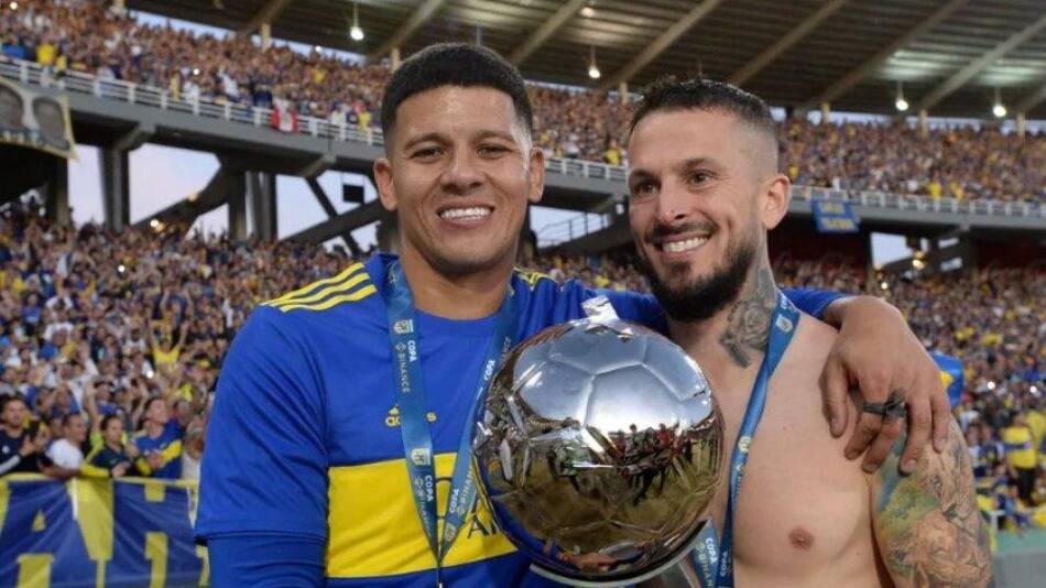 Marcos Rojo y Darío Benedetto. Foto: Twitter Boca.