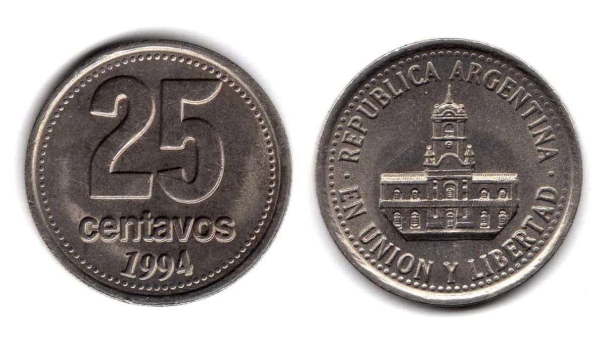 Las monedas argentinas de 25 centavos que valen una fortuna: ¿que detalle las hace especiales?. Foto: BCRA