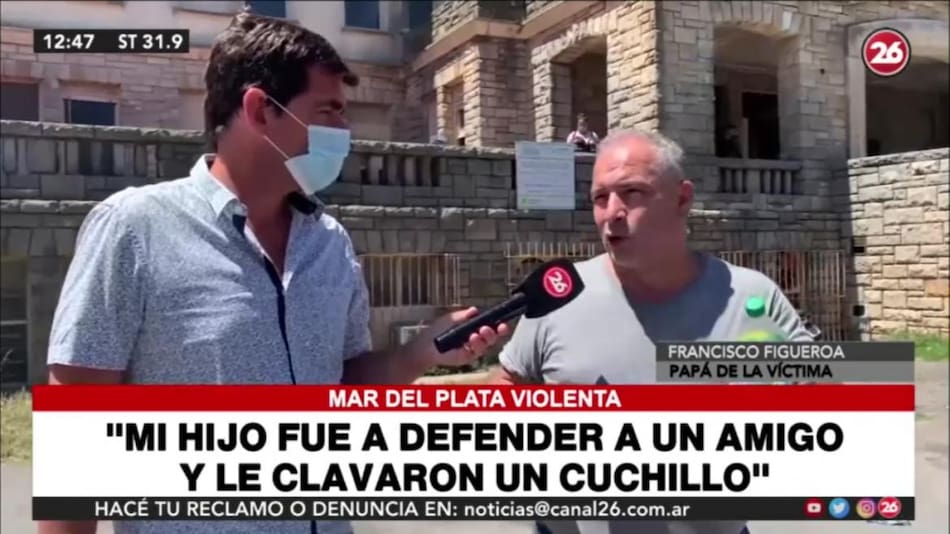 Padre de joven apuñalado, apunta a Montenegro: "En Mar del Plata no saben manejar la inseguridad"