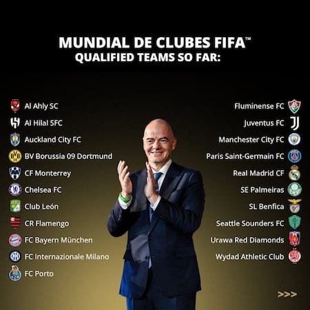 Gianni Infantino confirmó los equipos que ya aseguraron su lugar en el Mundial de Clubes 2025. Foto: Instagram.