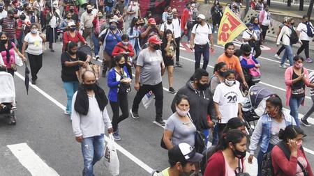 Piqueteros en la 9 de Julio, NA