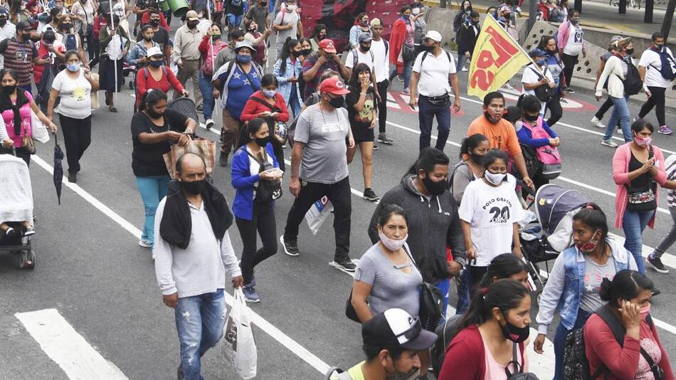 Piqueteros en la 9 de Julio, NA