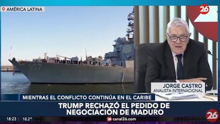 Jorge Castro en Canal 26: la negativa de Trump al pedido de negociación de Nicolás Maduro