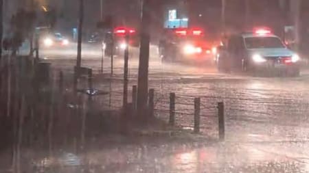 Inundaciones tras el temporal en Santa Fe. Foto: X.