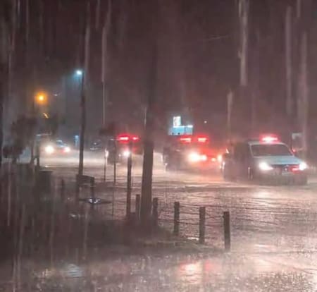 Inundaciones tras el temporal en Santa Fe. Foto: X.