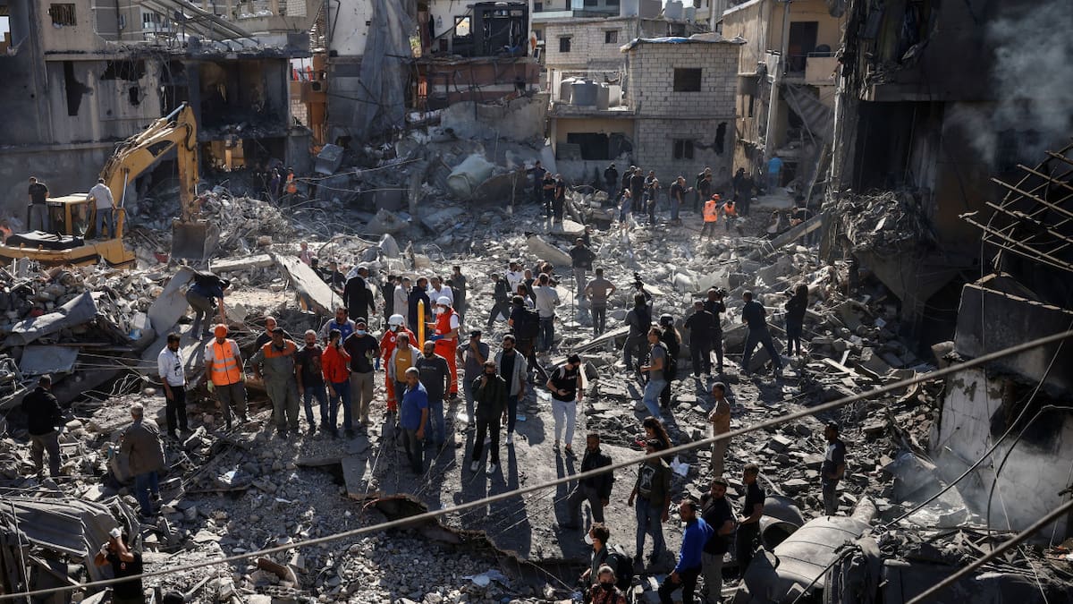 Destrozos en Líbano tras ataques israelíes. Foto: Reuters.