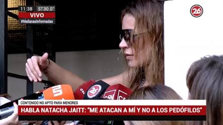 Natacha Jaitt tras allanamiento de su casa - denuncia de pedofilia (Canal 26)