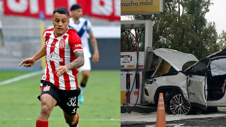 Tiago Palacios chocó contra un surtidor de nafta. Fotos: NA.