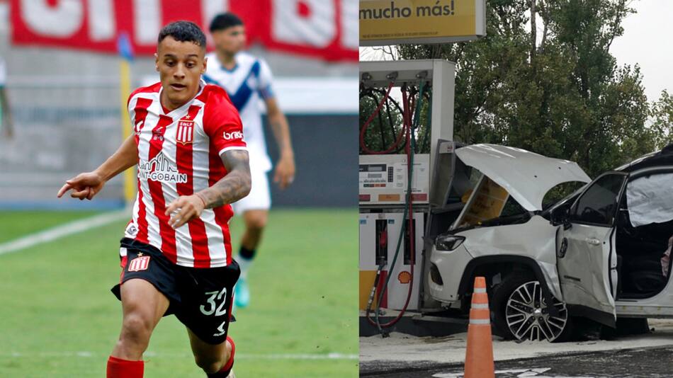 Tiago Palacios chocó contra un surtidor de nafta. Fotos: NA.