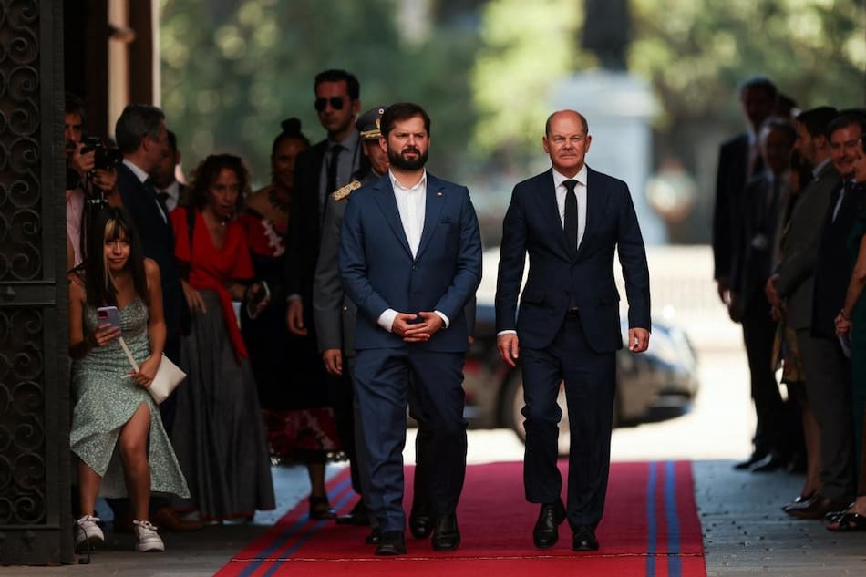 Gabriel Boric y Olaf Scholz en Chile. Foto: Reuters.
