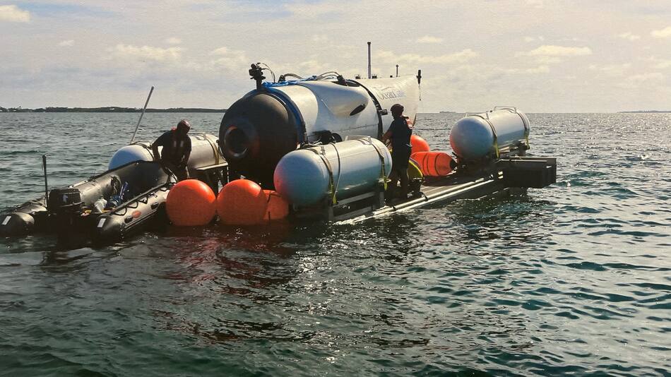 El submarino desaparecido en el Océano Atlántico. Foto: Twitter @OceanGateExped.