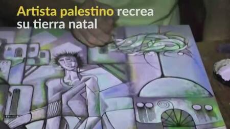 VIDEO REUTERS, Refugiado palestino recrea su tierra natal en pinturas