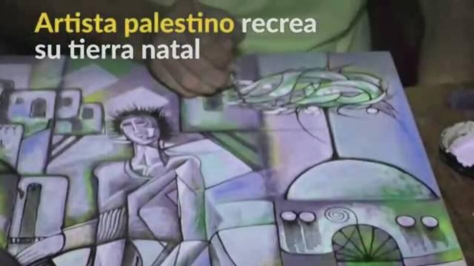 VIDEO REUTERS, Refugiado palestino recrea su tierra natal en pinturas