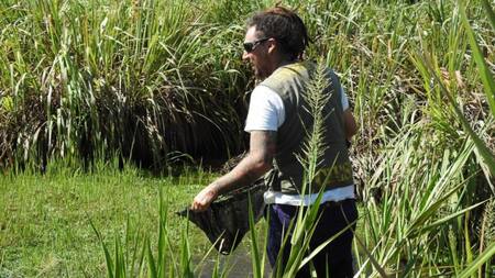 Científicos durante la investigación en la Reserva Natural de la Defensa Puerto Península. Foto: Telam
