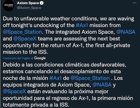Astronautas de la primera misión privada de la NASA, NA