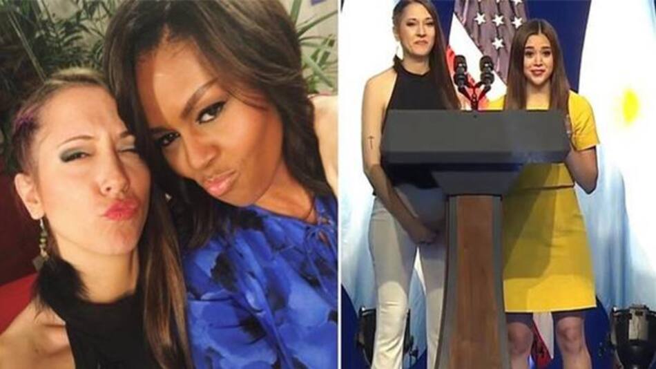 Daiana Hernández y Michelle Obama