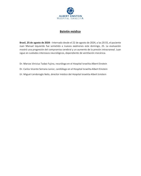 Comunicado sobre la salud de Juan Izquierdo, jugador de Nacional de Montevideo. Foto: X Nacional.