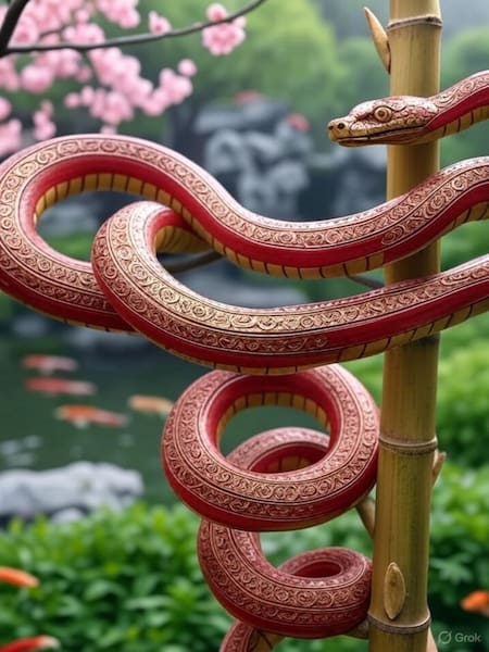 Serpiente de Madera, horóscopo chino. Foto: Grok AI.