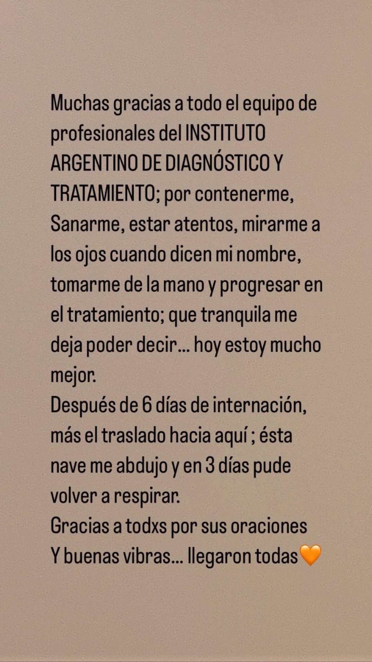 La historia que compartió Romina Gaetani sobre su estado de salud. Foto: Instagram @rominagaetani.