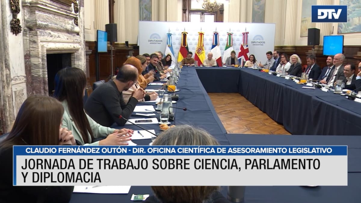 Jornada de trabajo sobre Ciencia, Parlamento y Diplomacia. Foto: captura DTV.