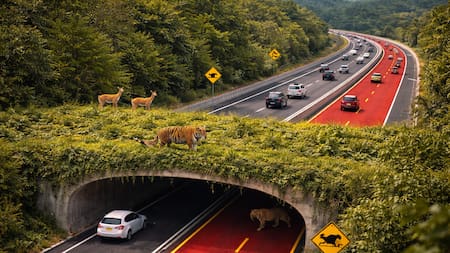 Un hito en la ingeniería ecológica: así es la primera ruta roja del mundo que protege animales silvestres