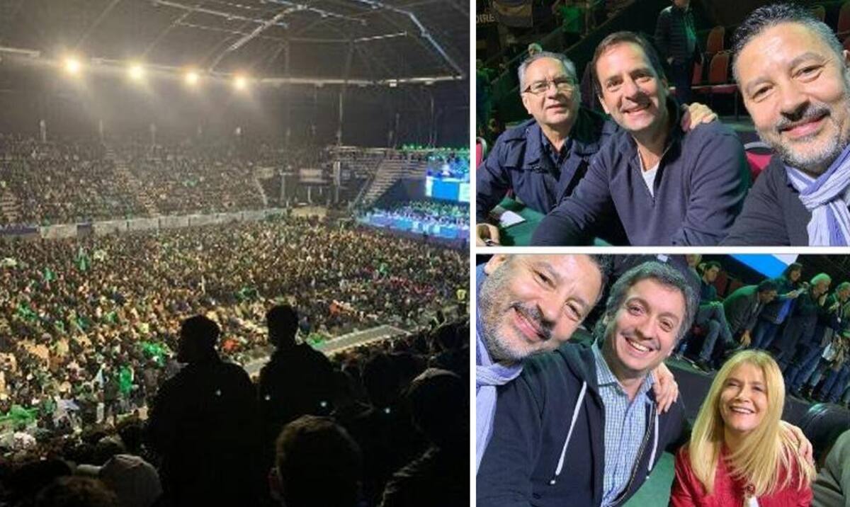 Alberto Fernández y Verónica Magario junto a Ricardo Pignanelli en acto de SMATA
