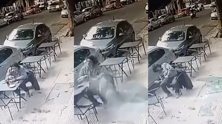 Accidente de un hombre que comía en un bar de Palermo.