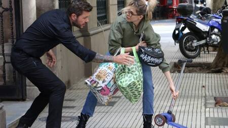 Marcelo Tinelli y Guillermina Valdés, grabando la apertura de ShowMatch. Foto Movilpress.