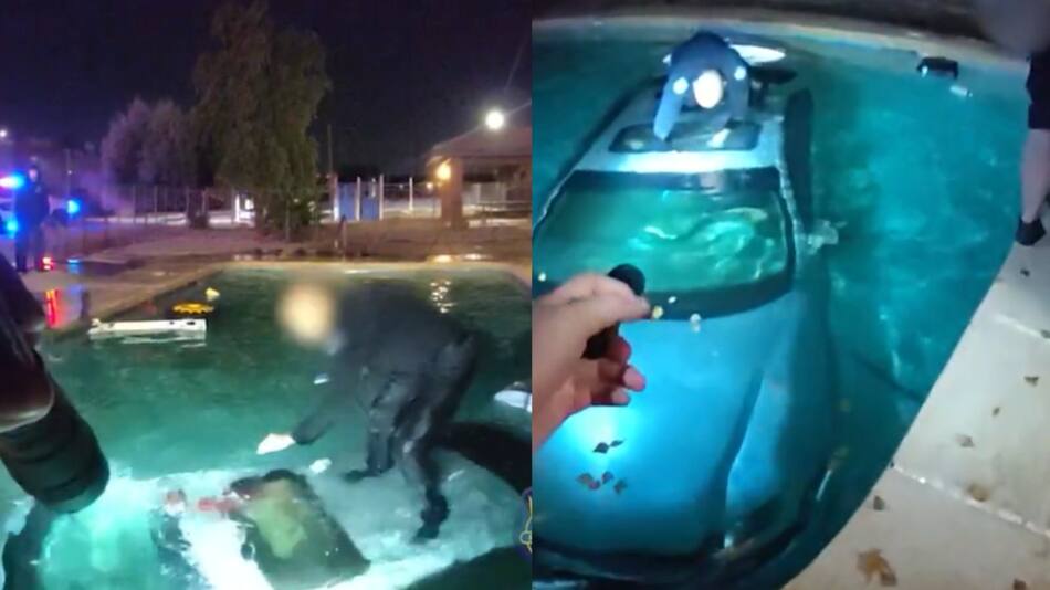 Rescate a un hombre que cayó al agua. Foto: captura video X/PhoenixPolice