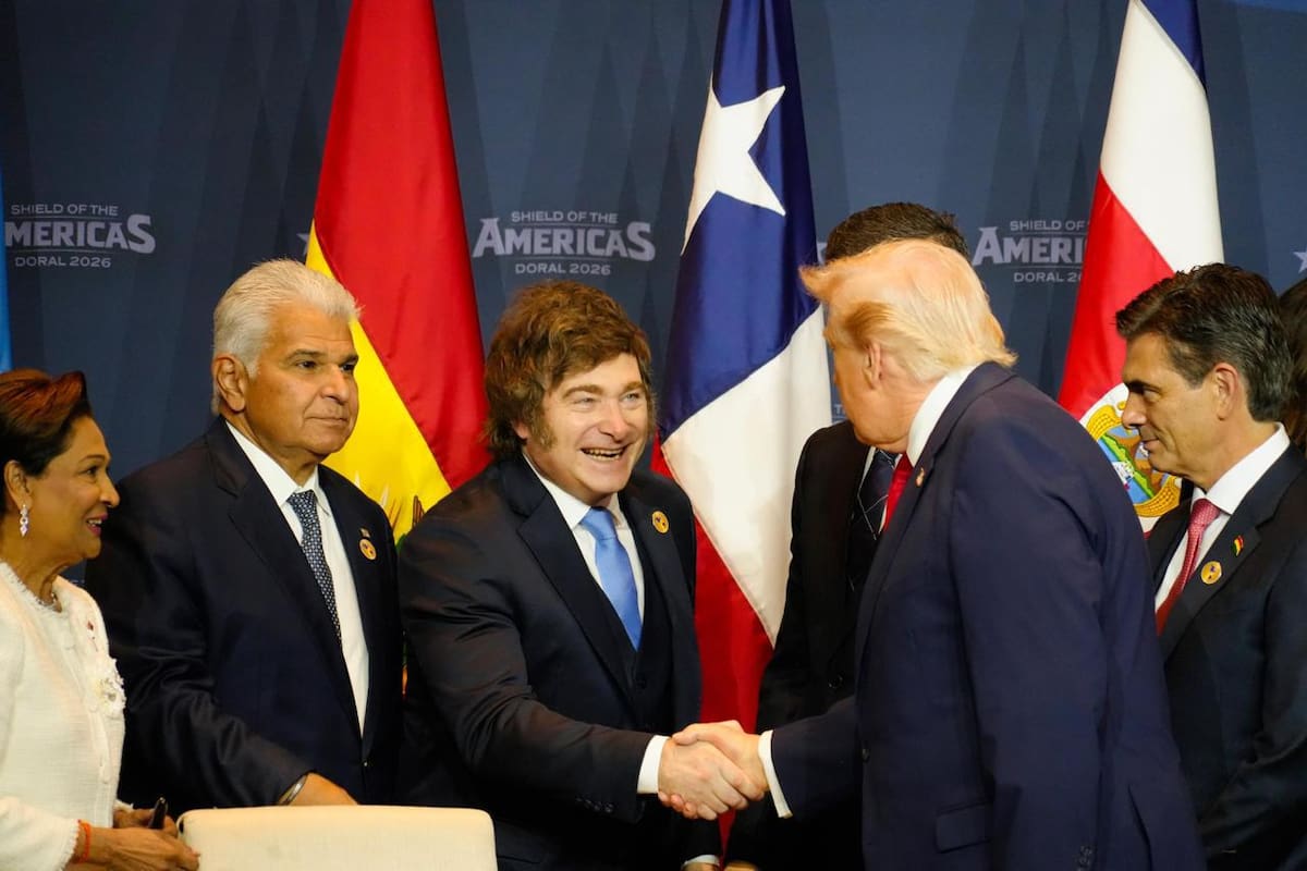 Javier MIlei y Donald Trump en la cumbre "Escudo de las Américas"