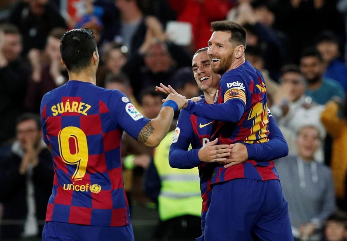 Luis Suarez y Lionel Messi, Barcelona, Reuters.
