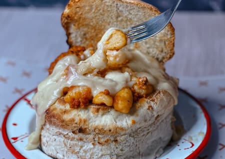 Volcán de ñoquis en Monti. Foto: @monti.arg