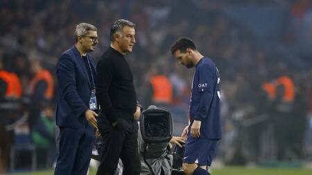 Galtier, técnico del PSG y Messi. Foto: Reuters