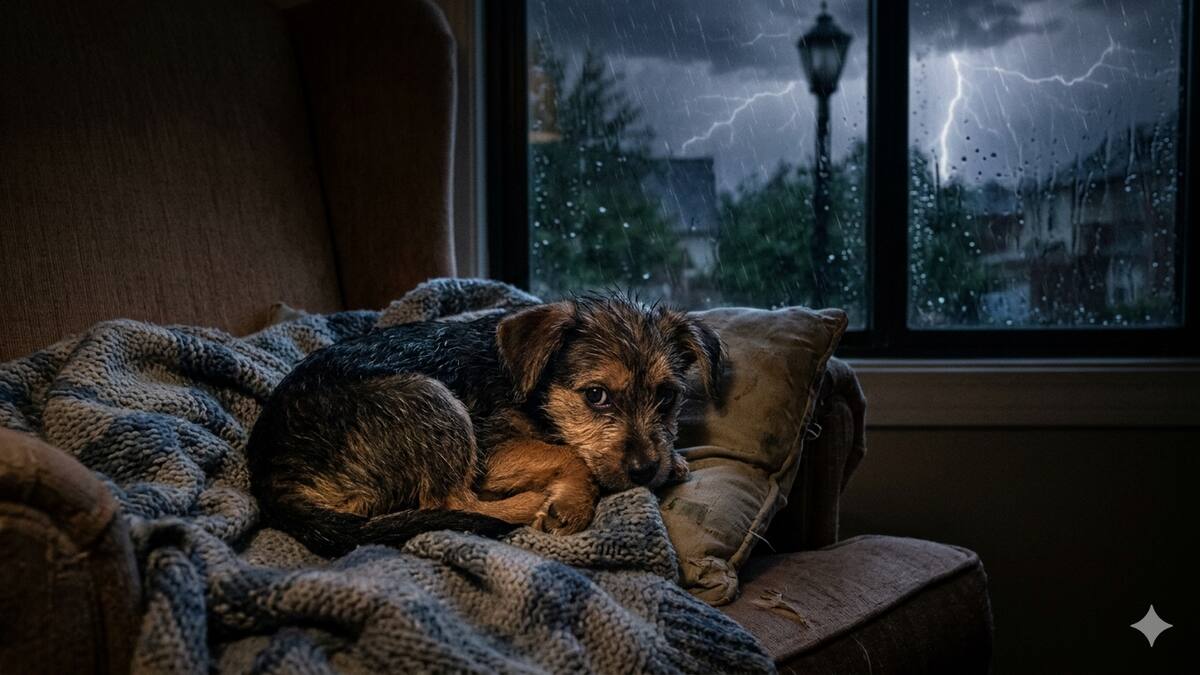 Qué hacer cuando un cachorrito le tiene miedo a las tormentas