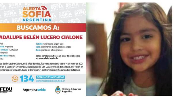 Activaron en todo el territorio el Alerta Sofía por la desaparición de Guadalupe Lucero