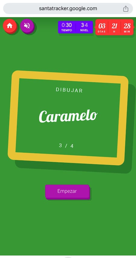 Santa Tracker. Fuente: Google App