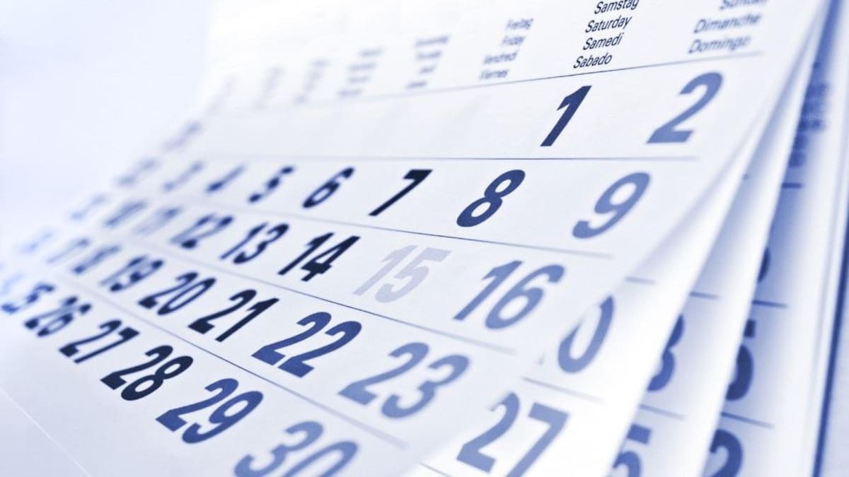 Feriados y días no laborables del 2020, calendario